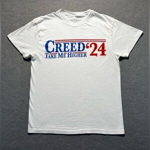 Creed 2024 Take Me Higher Graphic T-Shirt Men’s Small White Cotton Rock Band Tee